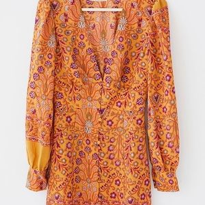 Urban Outfitters Michelle Orange Floral Dreas